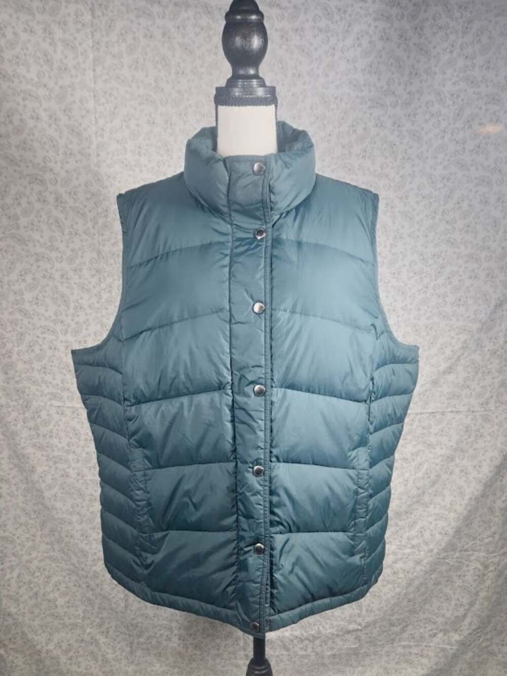 Lands' End Women's Teal Blue Down Insulated Puffer Vest Size 1X 16W-18W